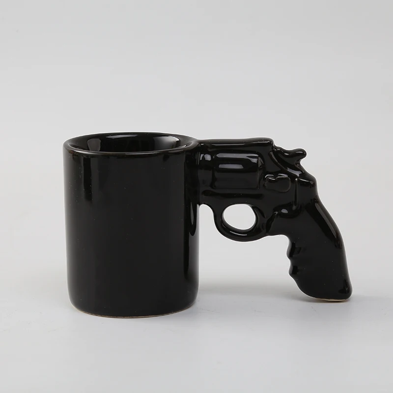 Кружка черная 100 мл Mugcup Декор для дома чашка пистолет офисные принадлежности Creativecup кофейная чашка керамика