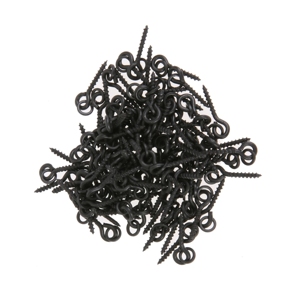 100pcs Bait Screws with Link Swivel Carp Fishing Terminal Tackle Bait