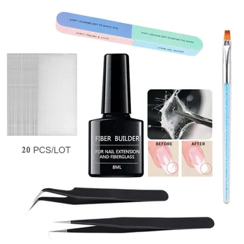 

Nail Art Fiber Builder Nail Fiber Paper Nail Phototherapy Pen Nail Tweezers Manicure Nail Art Sliver Clip Half Moon Shaped Kits