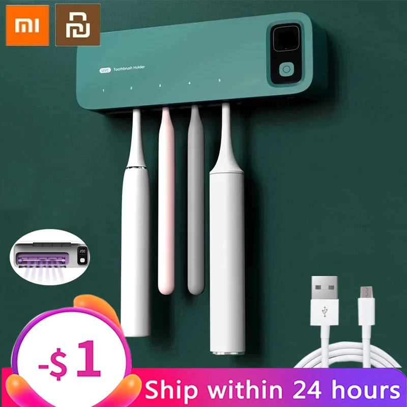 Xiaomi UV Toothbrush Holder Sterilizer Rechargeable Tooth Brush with LED Display Drying Wall-mounted For Bathroom Accessor | Дом и сад