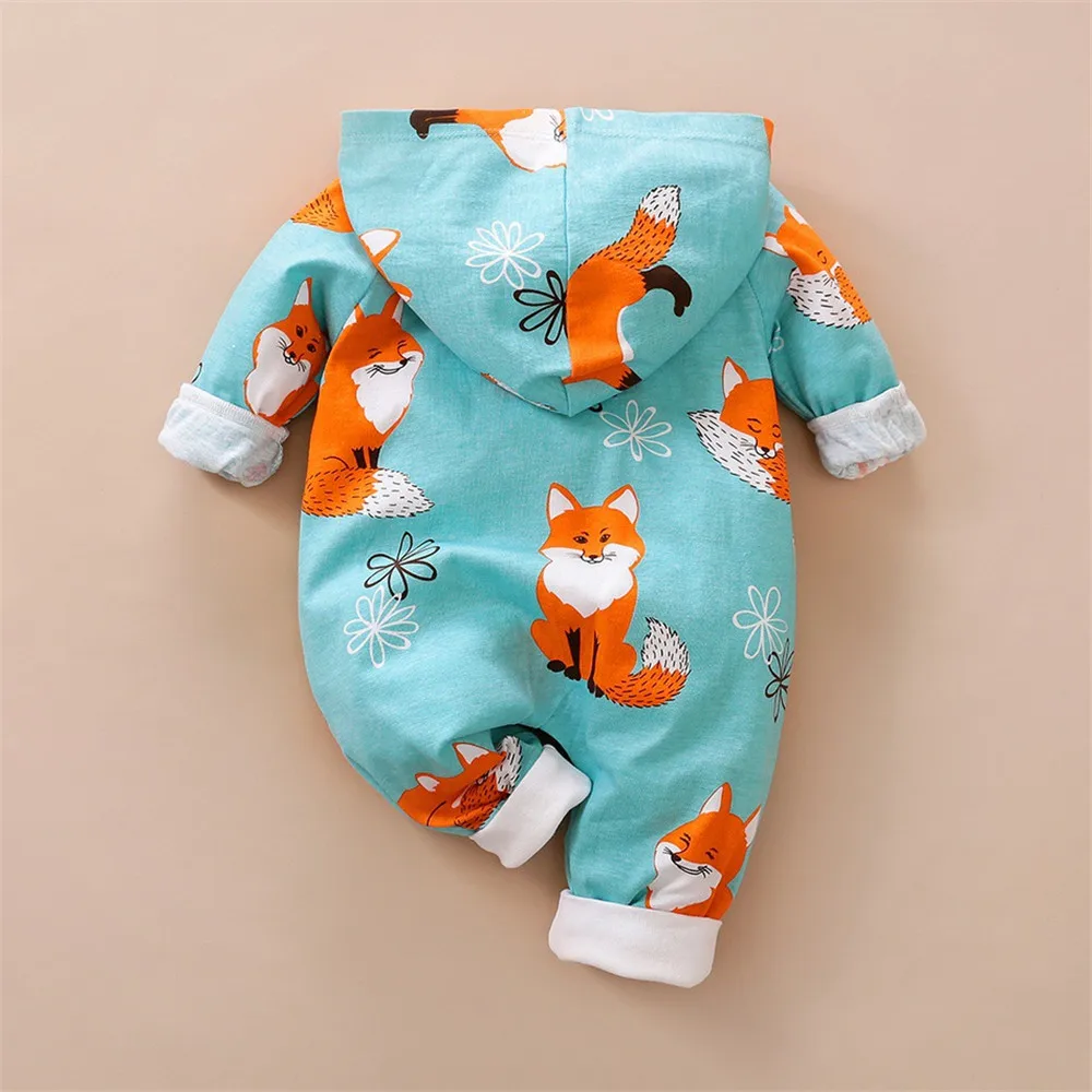 Prowow Baby's Rompers Baby Boys Clothes Zipper Hooded Newborns Jumpsuits For Kids Clothing Cartoon Fox Cute Baby Girls clothes Baby Bodysuits are cool