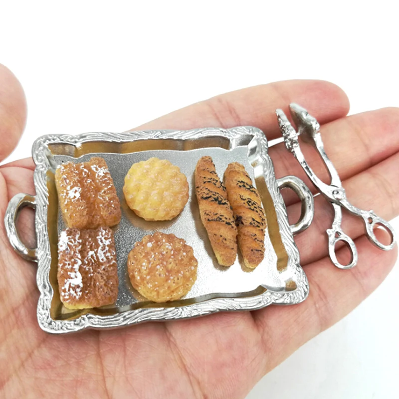 Miniature Dollhouse Toy-Accessories Silver Kitchen 1:12 6-Breads Cute 8pcs/Set Clip