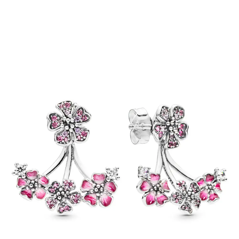 Классическое серебро, новинка 925, серия Peach Blossom, романтическое ожерелье, шарм, сделай сам, оригинальные женские роскошные ювелирные изделия, обручение, подарок на день рождения