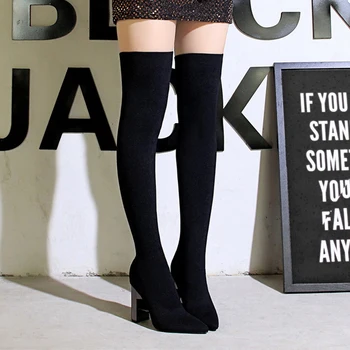 

Women Autumn Winter Long Boots Shoes Women High Heel Boots Sexy Over Knee Thigh High Boots