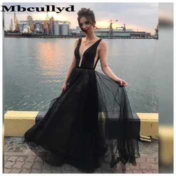 

Mbcullyd Black Prom Dresses Long 2020 Sexy V Neck Imported Evening Dress For Women Formal Plus Size Lace vestidos de fiesta