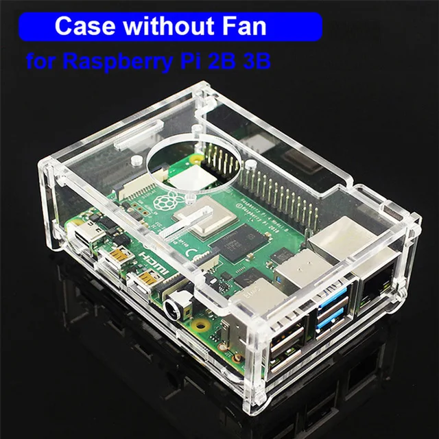 Raspberry Pi 4 Модель B ABS Чехол прозрачный ABS корпус Корпус для Raspberry Pi 4B 3B+ Plus 3B 2B B с вентилятором - Цвет: 3B case without fan