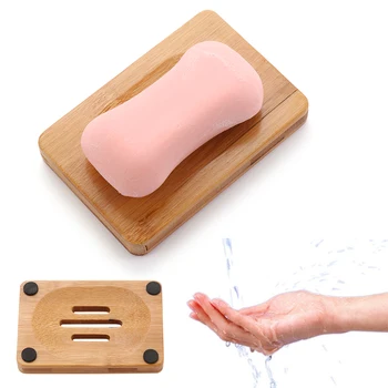 

1PC Useful Natural Wood Strong Bathroom Soap Dish Drain Tray Holder Sponge Plate Home Storage Rack Bathroom Soap Rack 2019 New