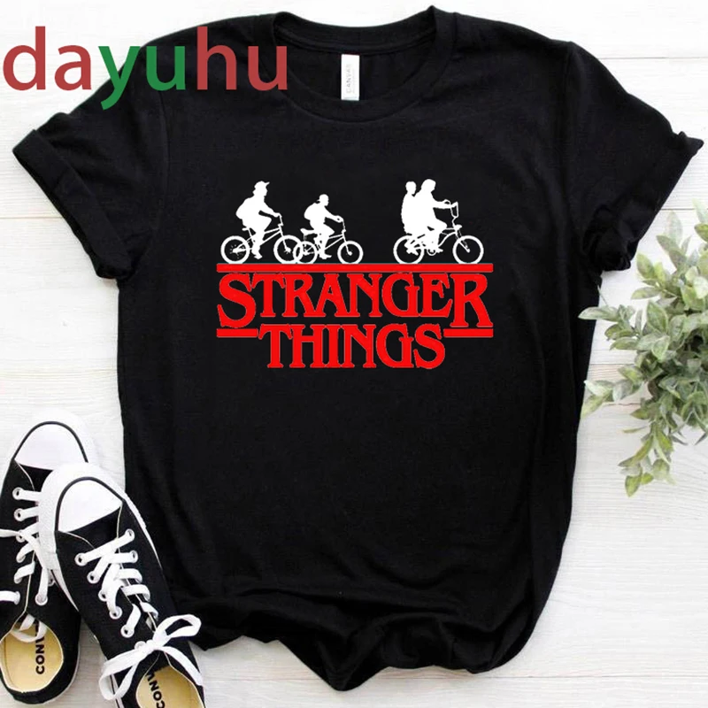stranger things Season 3 T Shirt Women Harajuku New Tshirt Funny 90s Female Graphic T-shirt Ullzang Upside Down Top Tees Cartoon