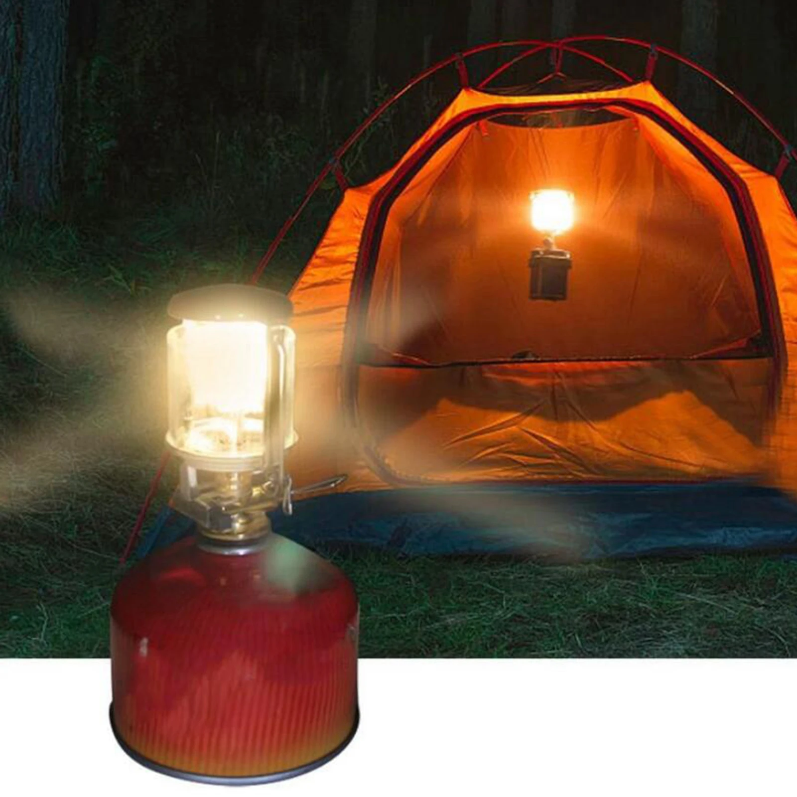 Gas Lantern Compact Fuel Lamp 80LUX Torch Heater Hard Carry Case Chain Gear