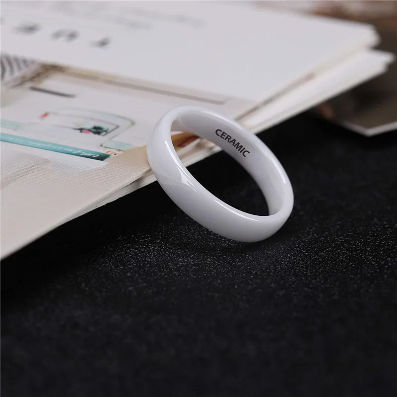 Kolmnsta 2mm 4mm 6mm White Ceramic Ring Wedding Engagement Men Women Rings Fashion Classic Special Design Anillos Jewelry