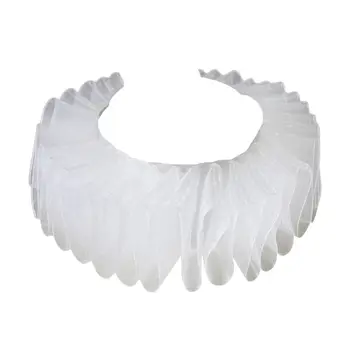 

Womens Renaissance Elizabethan Ruffled Fake Collar Chiffon Retro Clown Neck Ruff
