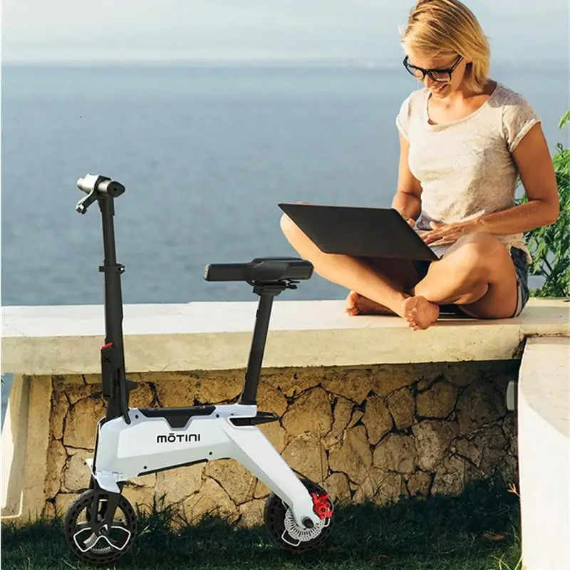 New 7 Inch Folding Electric Bike 2 Wheels Electric Scooters 37V 350W Lightest Mini Adult Electric Scooter With Two Batteries (11)