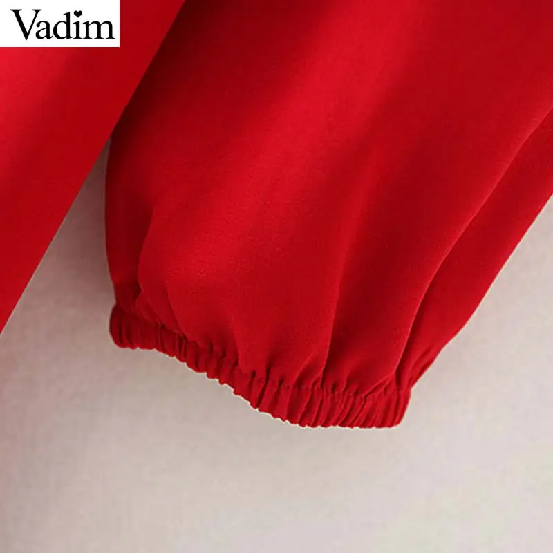 Vadim женское шикарное мини-платье с оборками и v-образным вырезом, плиссированное женское повседневное Черное Красное Стильное прямое платье QC845