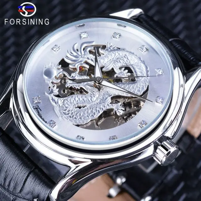 

New Style forsining Rich Sydney Hot Selling Fully Automatic Hollow out Analog Watch Men Belt Watch