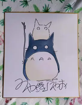 

hand drawn Miyazaki Hayao autographed Shikishi Art Board Tonari no Totoro rare 1110C