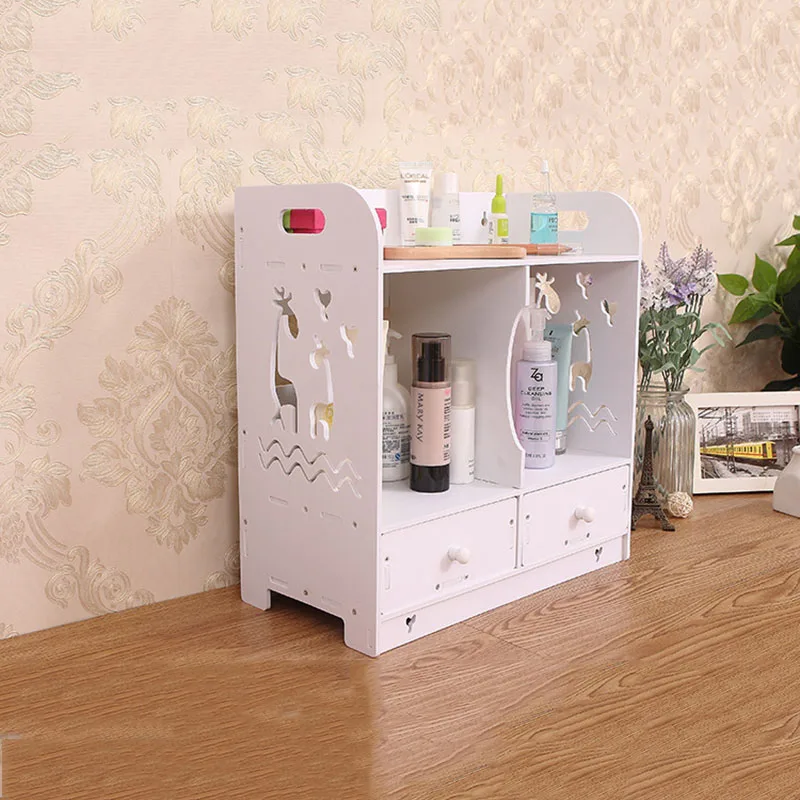 Wall Mounted Beauty Desktop Storage Rack With Drawers Cosmetic