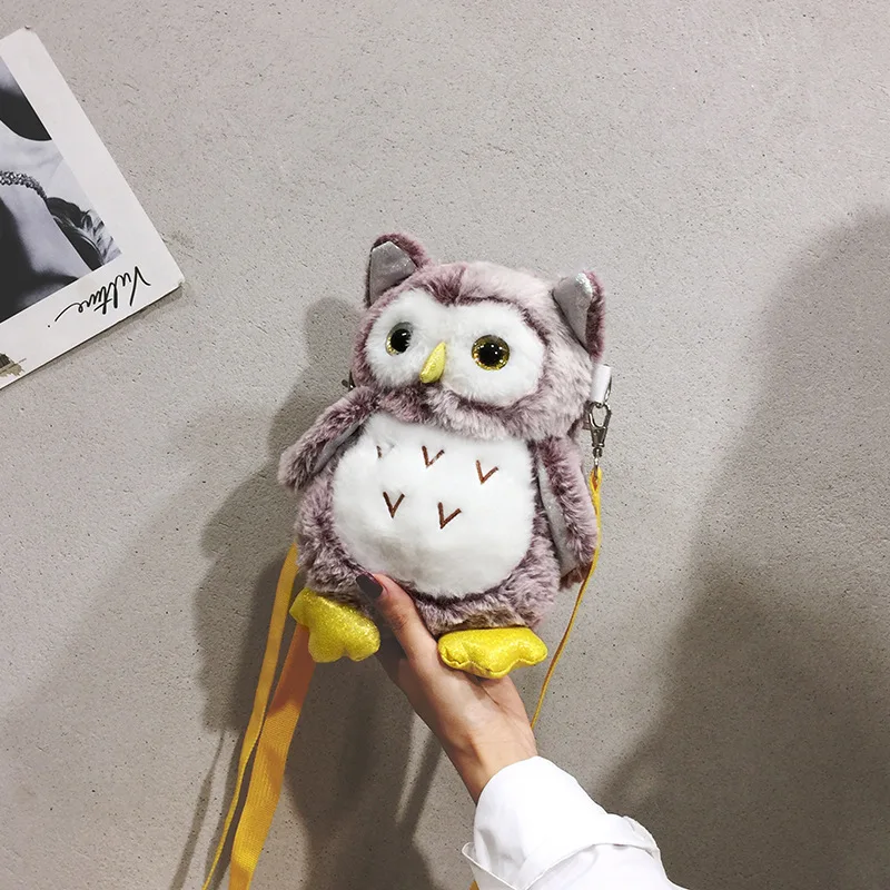 

2019 New Style Japanese Korean Cartoon GIRL'S Small Shoulder Bag Cute Plush Owl Toy Backpack Shoulder Bag Children's Bags