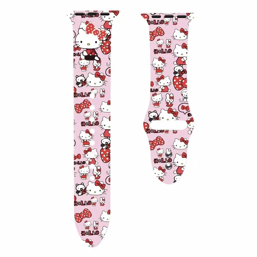 

3D printing pattern Kitty silicone material Band for apple watch Series 4 3 2 1 strap for iWatch 42mm 38mm 40mm 44mm watchbands