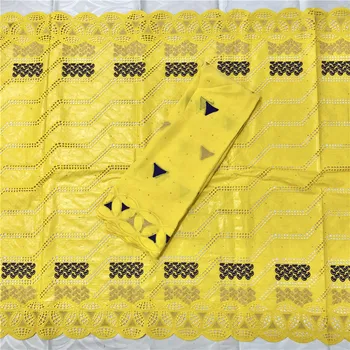 

5+2yards New arrival Blue african BAZIN riche fabric with Embroidery lace african Guinea Brocade cotton fabric 16L071361