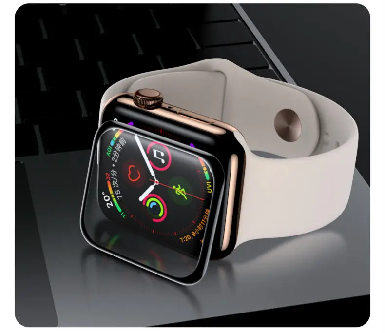 Weiches Glas für Apple Watch Displayschutzfolie 44 mm 45 mm 41 mm 38 mm 42 9D HD Vollfilm iWatch Serie 6 5 3 8 7 9 SE 40 mm Zubehör – Detail 9
