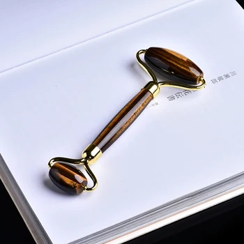 

1PC Natural Crystal Amethyst Rose Quartz Obsidian Portable Double-headed Stone Facial Massager Health Care Birthday Holiday Gift