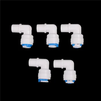 

5PCS Male 1/8" Thread - 1/4" OD Tube PE Pipe Fitting Hose Elbow Quick Connector Aquarium RO Water Filter Reverse Osmosis System