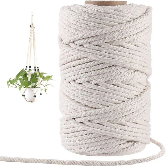 6MM Natural Cotton Macrame Cotton Cord Jute Rope Wisted Macrame Rope for  Wall Hanging, Plant Hangers, Macrame Supplies, Crafts - AliExpress