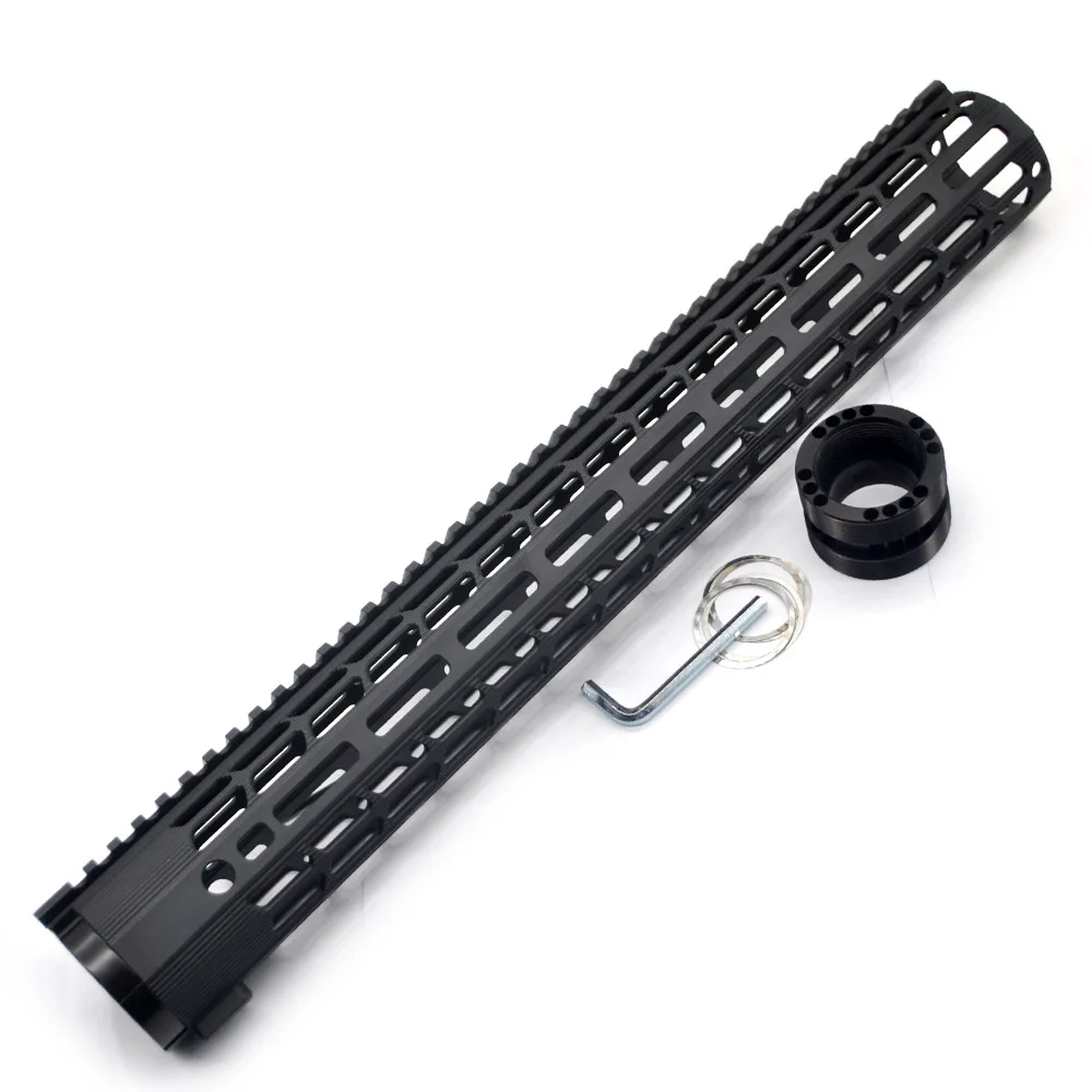 TriRock 10,12, 15,17 ''дюймовый свободный поплавок M-lok поручень с монолитной верхней рейкой Fit. 308/7. 62 AR-10_7075 Алюминиевый баррель гайка