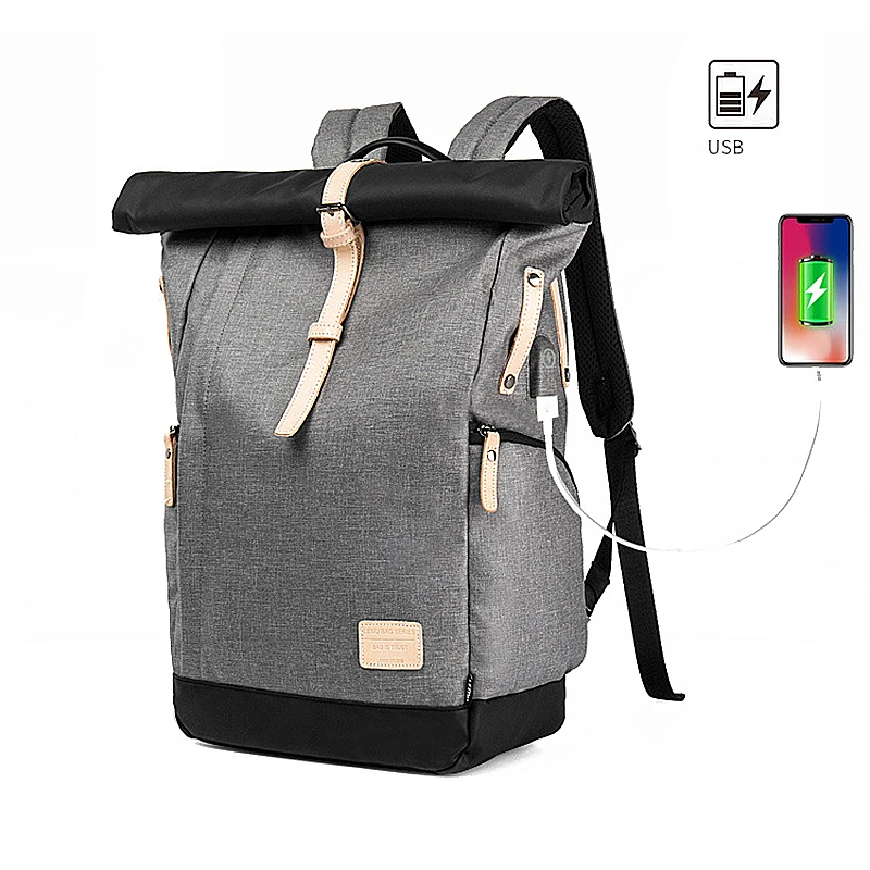 

High Quatily Oxford MEN's Travel Backpack USB Male Rucksack Luggage Backpacks Canvas Mountaineering Backpack Bucket Travel Bag