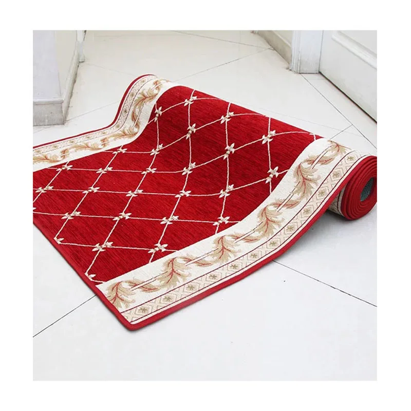

Custom European Red Carpet Living Room Staircase Corridor Carpet Long Hallway Area Rug Non-Slip Mat For Hotel Home Wedding Decor