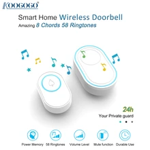 Sonnette sans fil intelligente de bienvenue pour maison, veilleuse d'intérieur, récepteur de soins pour personnes âgées, rappel, capteur de détecteur 433MHz