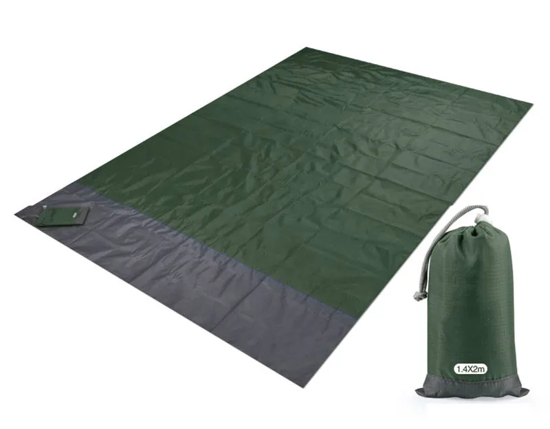 200x210 см Карманный Picknick Водонепроницаемая прядь коврик Geen Zand Deken Кемпинг Открытый Пикник палатка Vouwen постельное белье - Цвет: green Dark