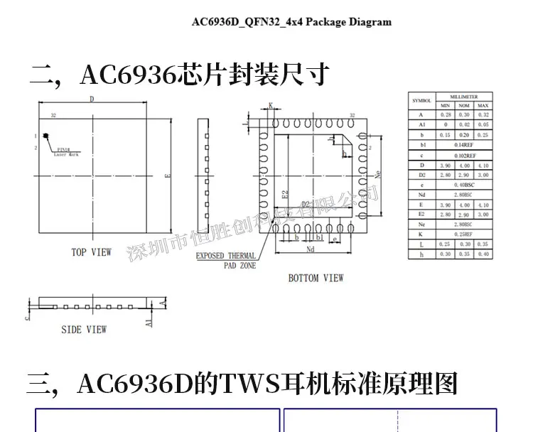 Bluetooth-гарнитура чип AC6936A/AC6936B/AC6836D низкое энергопотребление Высокое качество Bluetooth 5,0