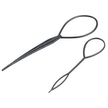 

2 pcs Topsy Tail Hair Styler Hair Style Hair Twister Snare Loop Black