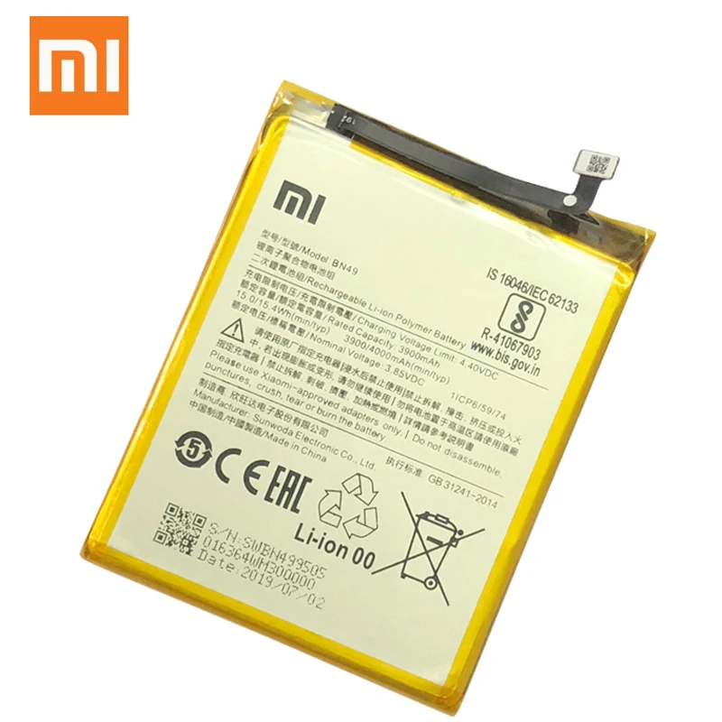 XiaoMi сменный аккумулятор BN49 для Xiaomi Redmi 7A подлинный Аккумулятор для телефона 4000 мАч