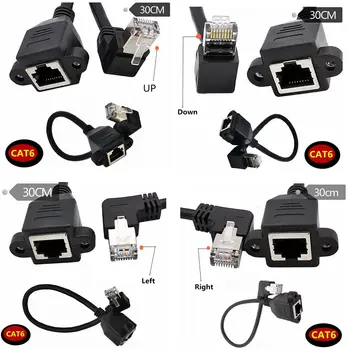 

Left Right UP Down Angled 90 Degree 8P8C FTP STP UTP Cat6 RJ45 with screw Lan Ethernet Network Extension Cable 0.3m
