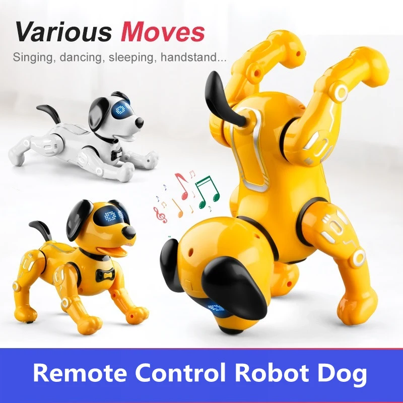 Versione Inglese 2.4G Telecomando Senza Fili Animali Intelligenti Giocattolo Robot Cane Programmabile Robot Interazione Di Alimentazione Giocattolo El