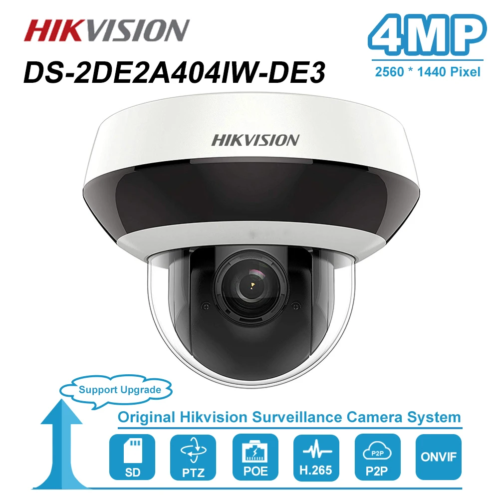 Hikvision 4MP 2.8-12mm 4x Dome PTZ IP Camera PoE Audio SD Card Slot Outdoor Weatherproof CCTV Surveillance DS-2DE2A404IW-DE3
