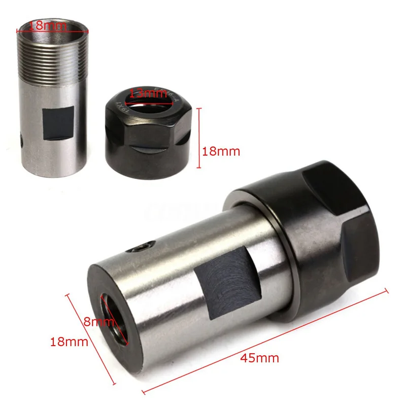 

ER16 Collet Chuck Motor Shaft Spindle Extension Rod Holder 8MM CNC Milling