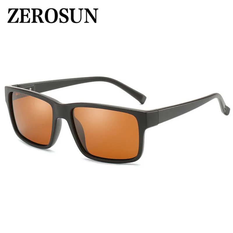 Zerosun TR90 поляризационные солнцезащитные очки для мужчин и женщин, винтажные женские очки с зеркальным покрытием, HD полароид, солнцезащитные очки, мужской чехол