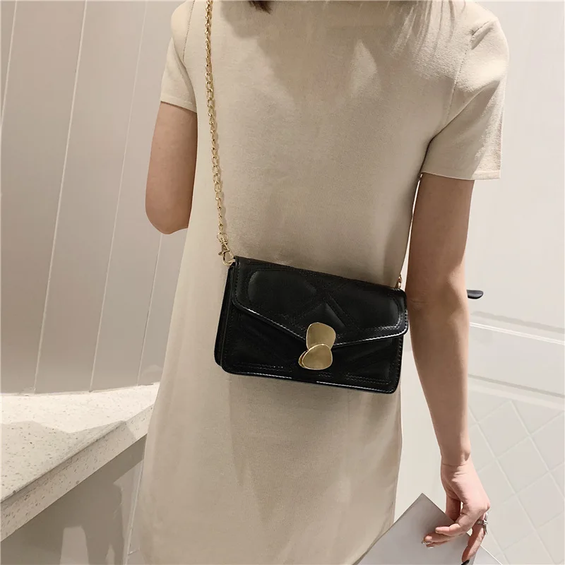 

2019 New Style Korean-style Casual Fashion Western Style WOMEN'S Bag Chain Crossbody Bag INS Super Fire bai da xiao Square Bag