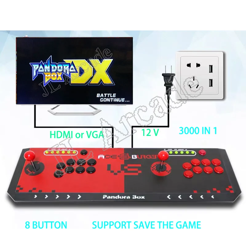 Pandora Box DX Arcade 3000 в 1 джойстик без задержки кнопочные кнопки Контроллер печатной