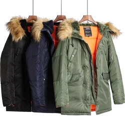 2023 Military Plus Size Fur Hood Long Waterproof Windproof Alaska куртка мужская Winter Parka Thick Men Jacket Coat