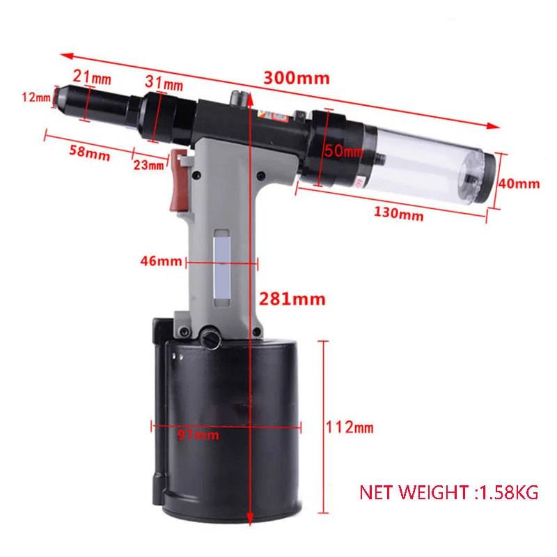 R5040-31 Pneumatic Rivet Gun Rivet Machine Rivet Gun Pneumatic Self-priming Core Pulling Rivet Gun Separate Head