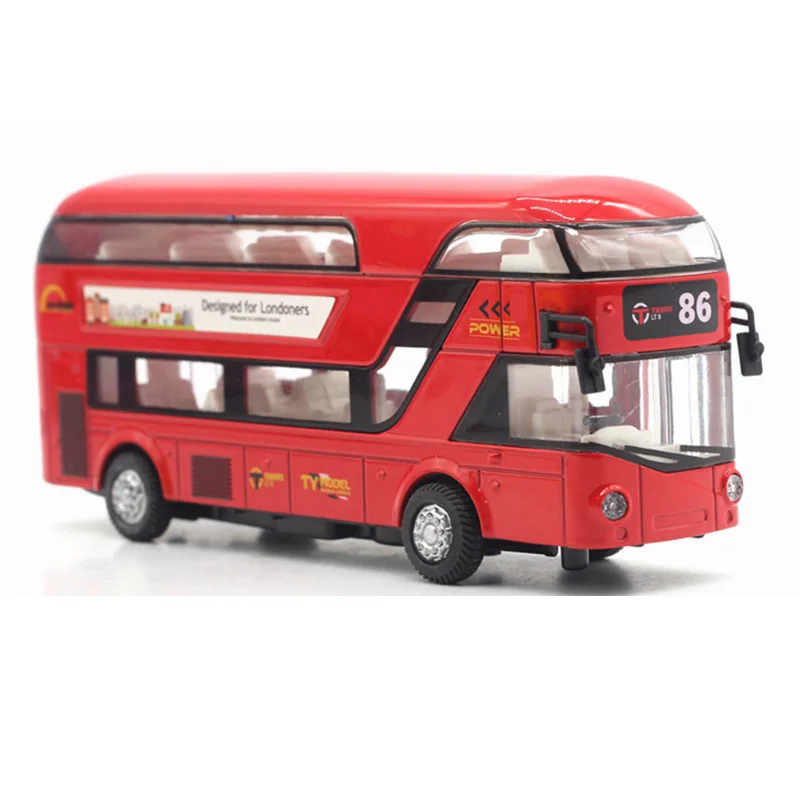 Diecast Лондонский автобус двухэтажный автобусный светильник и музыка открытая