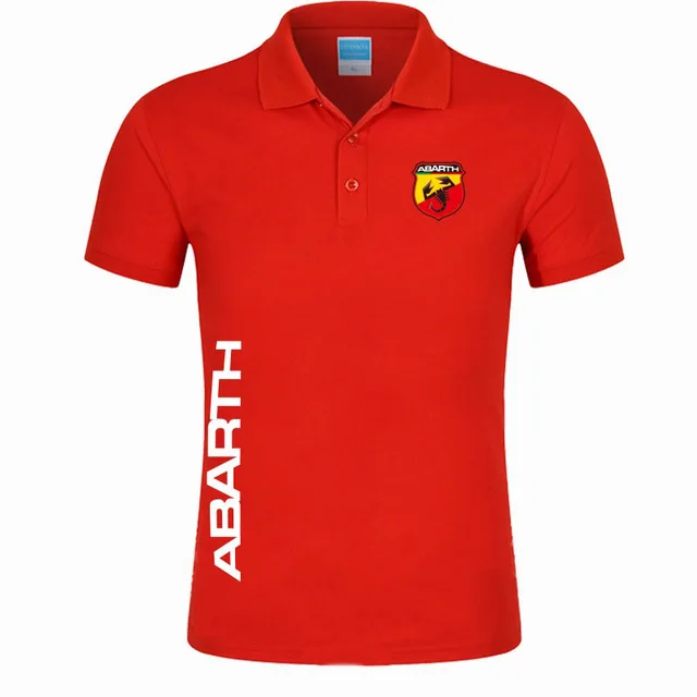 Летняя мужская рубашка поло с коротким рукавом, Abarth, хлопок, высокое качество, брендовая мужская модная рубашка поло, топы, рубашки, мужские мотоциклетные рубашки поло P - Цвет: 2