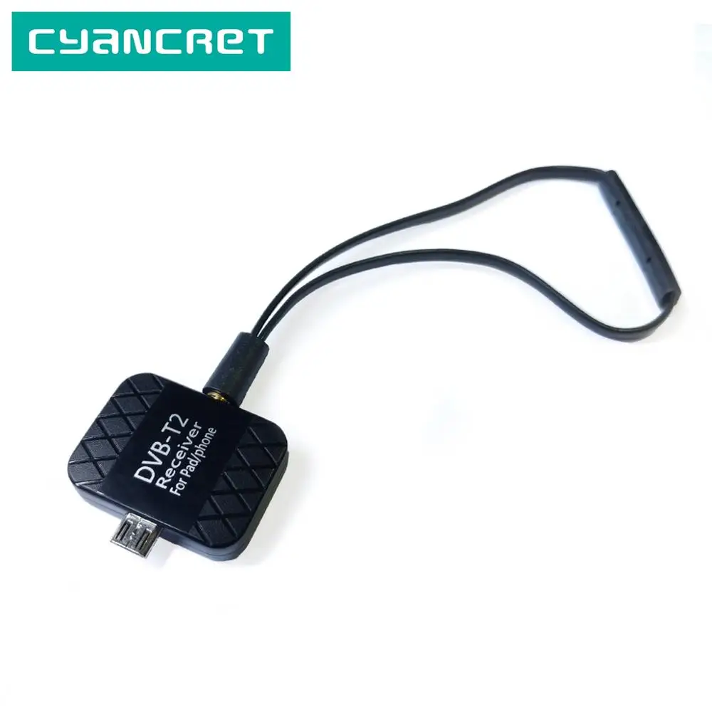 Baratos Receptor de TV DVB T2 DVB T HD sintonizador de TV Digital con Micro USB dos antenas para Android Teléfono Móvil Tablet almohadilla TV dongle HDTV