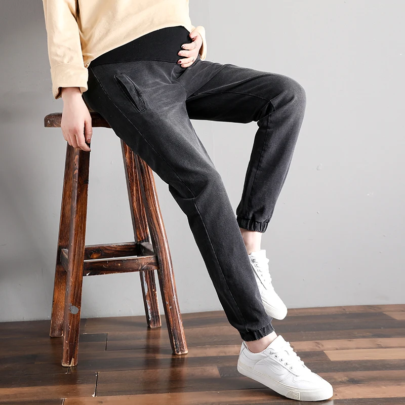 Осенние Новые Вязаные ковбойские брюки для беременных женщин модные