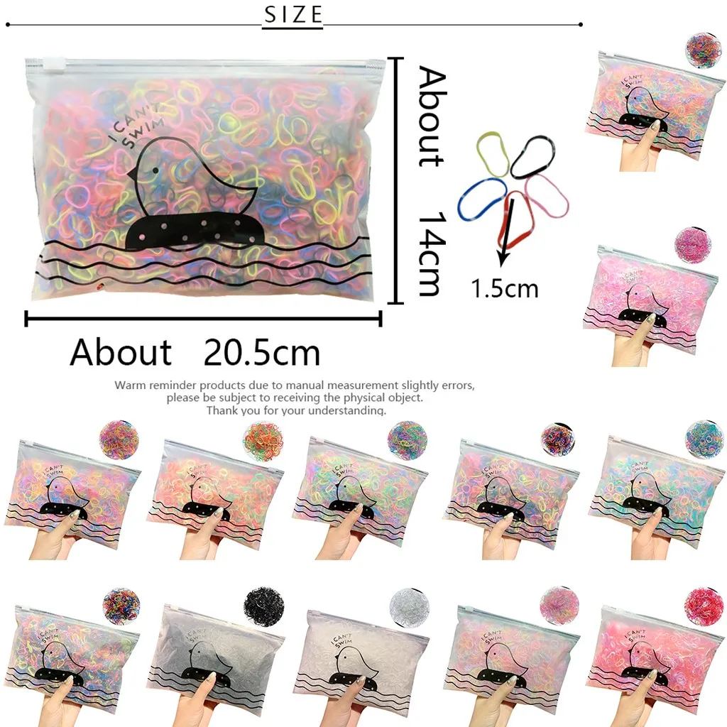 1000 шт./упак. одноразовые детские резинки для волос девочек милые эластичные