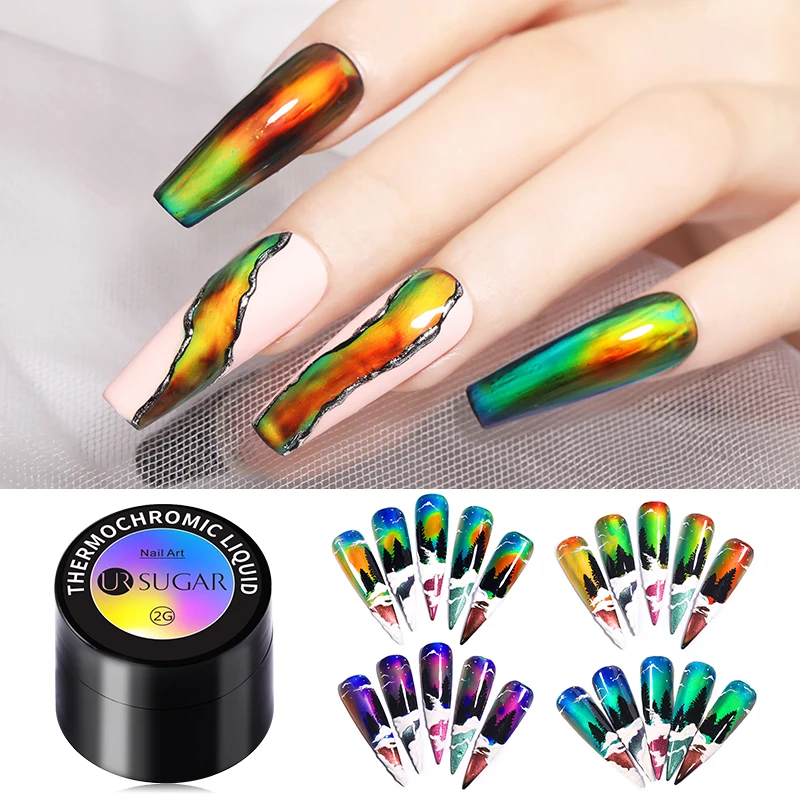  UR SUGAR Thermochromic Liquid Neon Chameleon Temperature Color-Changing Nail Polish Soak Off UV LED